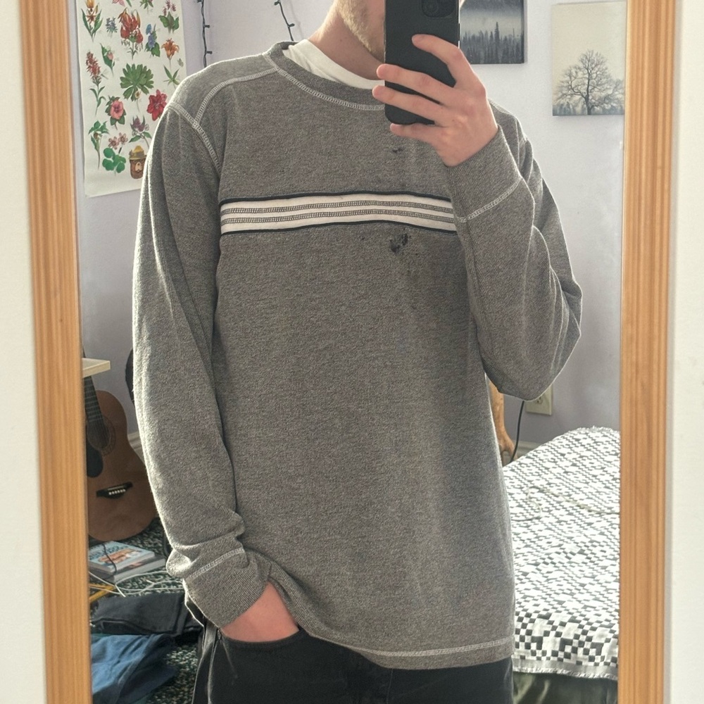 Modern Culture Y2K Baggy Striped Skater Longsleeve